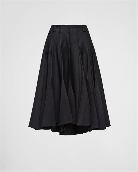 prada jeans skirt|prada black pleated skirt.